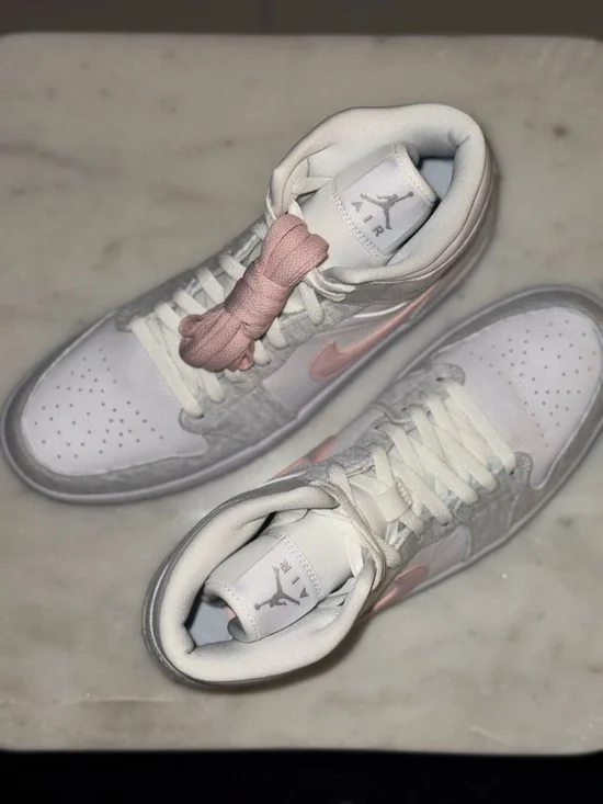 Jordan White Low-Top Sneaker with Light Pink Accents - Picture 2 of 4